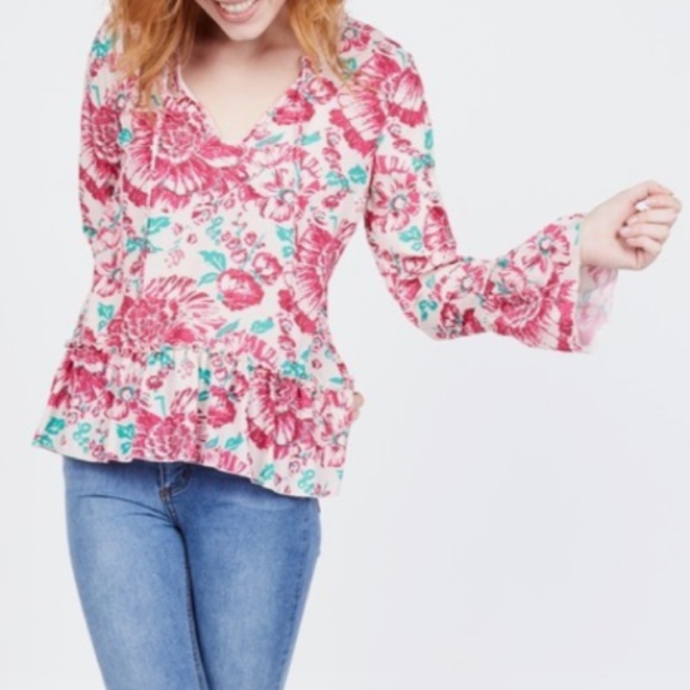 Plenty by Tracy Reese Tie neck ruffle blouse